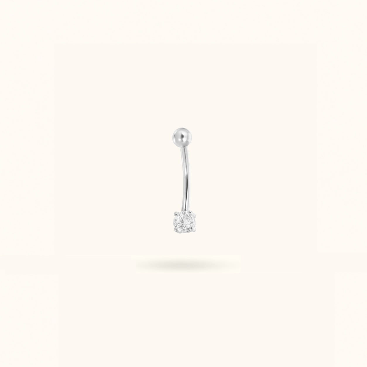 14k Crystal Bezel Rook Barbell - Rook - Lulu Ave Body Jewelery