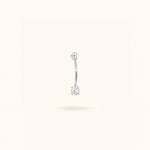 14k Crystal Bezel Rook Barbell - Rook - Lulu Ave Body Jewelery