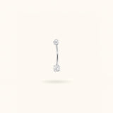 14k Crystal Bezel Rook Barbell - Rook - Lulu Ave Body Jewelery