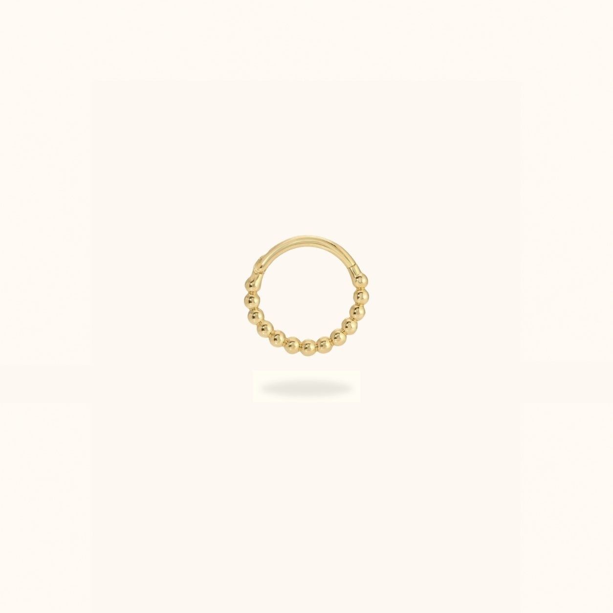 14k Beaded Hinged Ring - Hinged Ring - Lulu Ave Body Jewelery