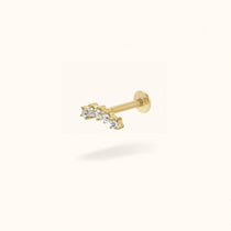 14K Crystal 5 Cluster - Earrings - Lulu Ave Body Jewelery