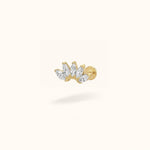 14K Crystal 5 Marquise - Earrings - Lulu Ave Body Jewelery