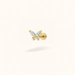 14K Crystal Butterfly - Earrings - Lulu Ave Body Jewelery