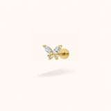 14K Crystal Butterfly - Earrings - Lulu Ave Body Jewelery