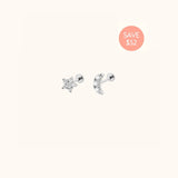 14k Crystal Celestial Set - Earrings - Lulu Ave Body Jewelery