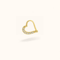 14K Crystal Daith Heart - Daith - Lulu Ave Body Jewelery