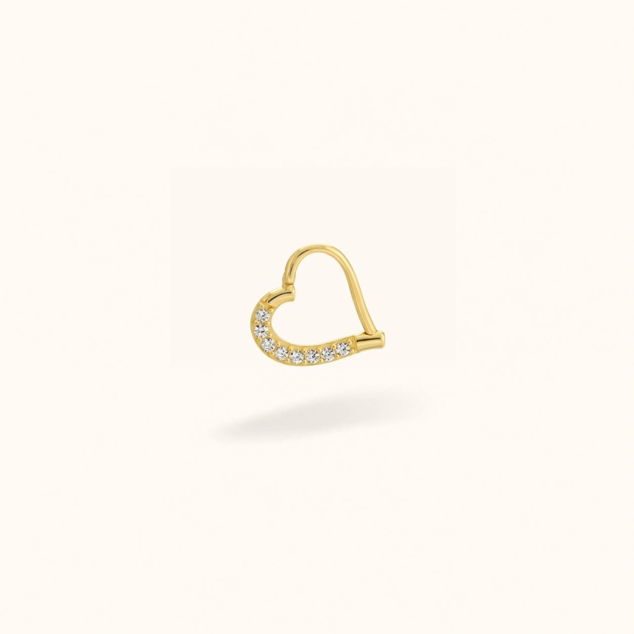 14K Crystal Daith Heart - Daith - Lulu Ave Body Jewelery