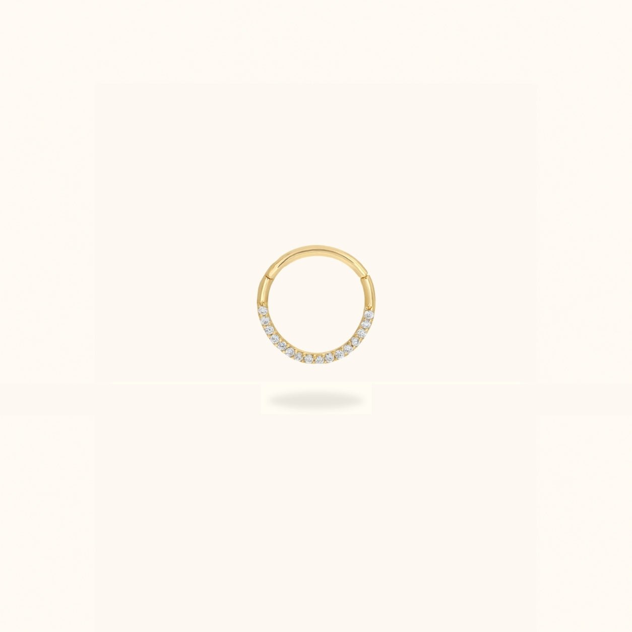 14K Crystal Forward Hinged Ring - Hinged Ring - Lulu Ave Body Jewelery