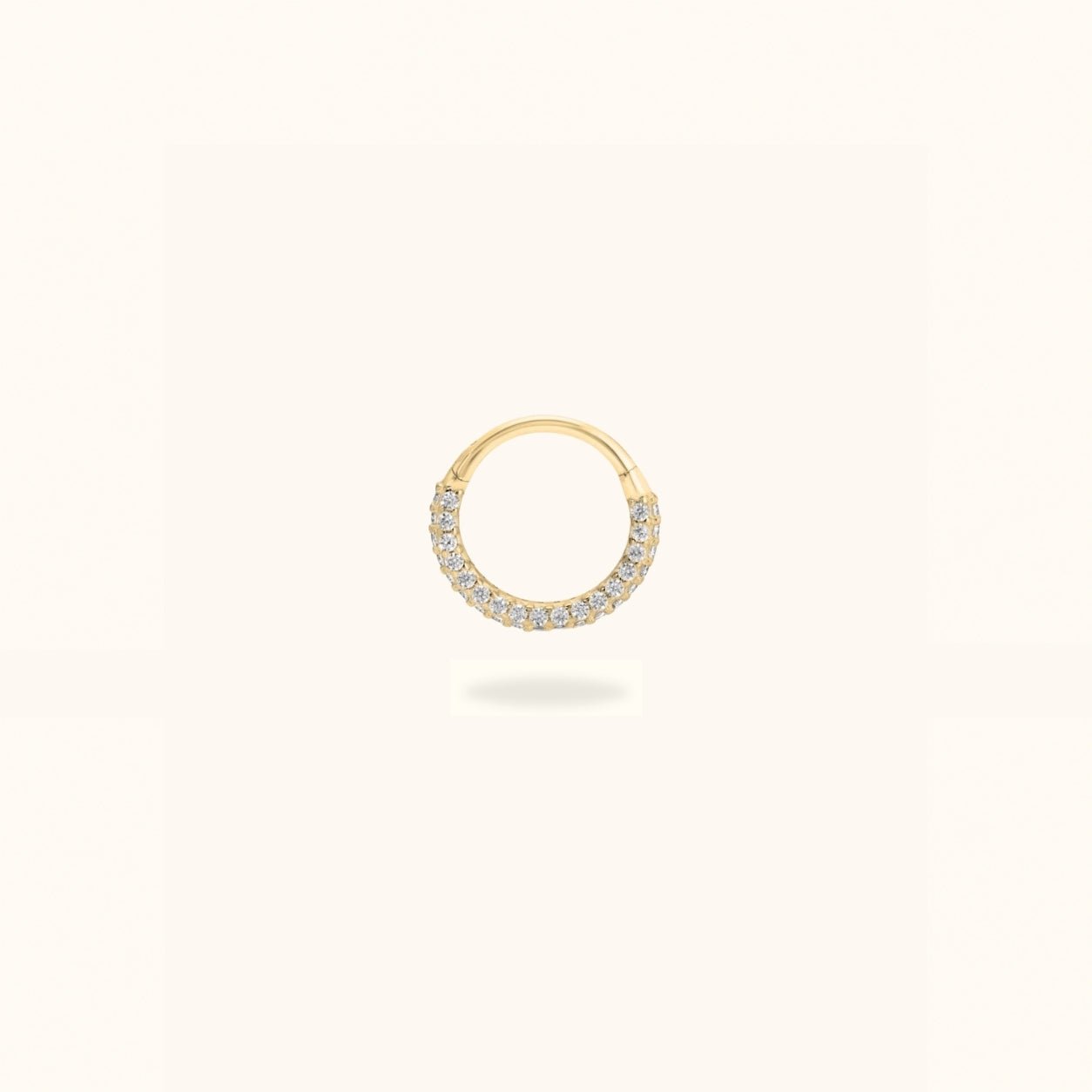 14K Crystal Full Hinged Ring - Hinged Ring - Lulu Ave Body Jewelery