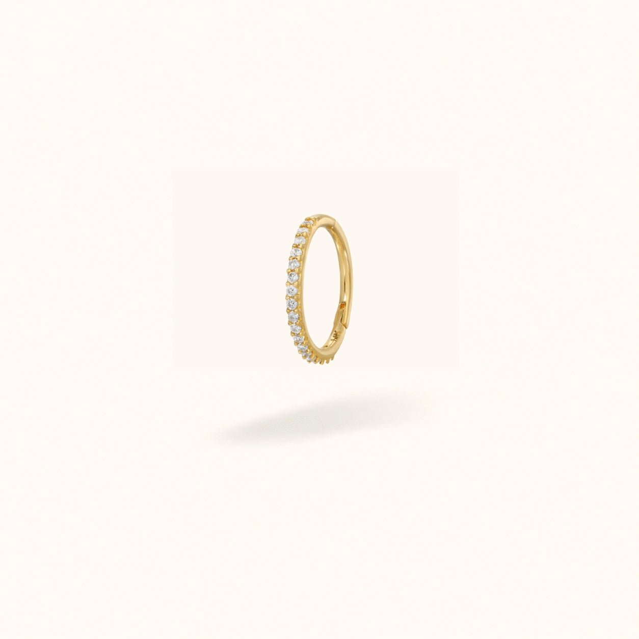 14K Crystal Hinged Ring - Hinged Ring - Lulu Ave Body Jewelery