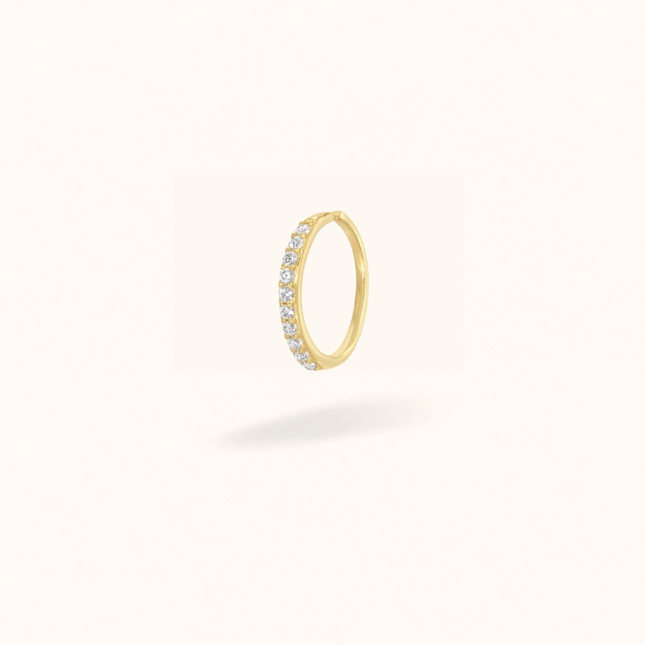 14K Crystal Hoop - Earrings - Lulu Ave Body Jewelery