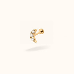 14K Crystal Moon - Threadless - Lulu Ave Body Jewelry