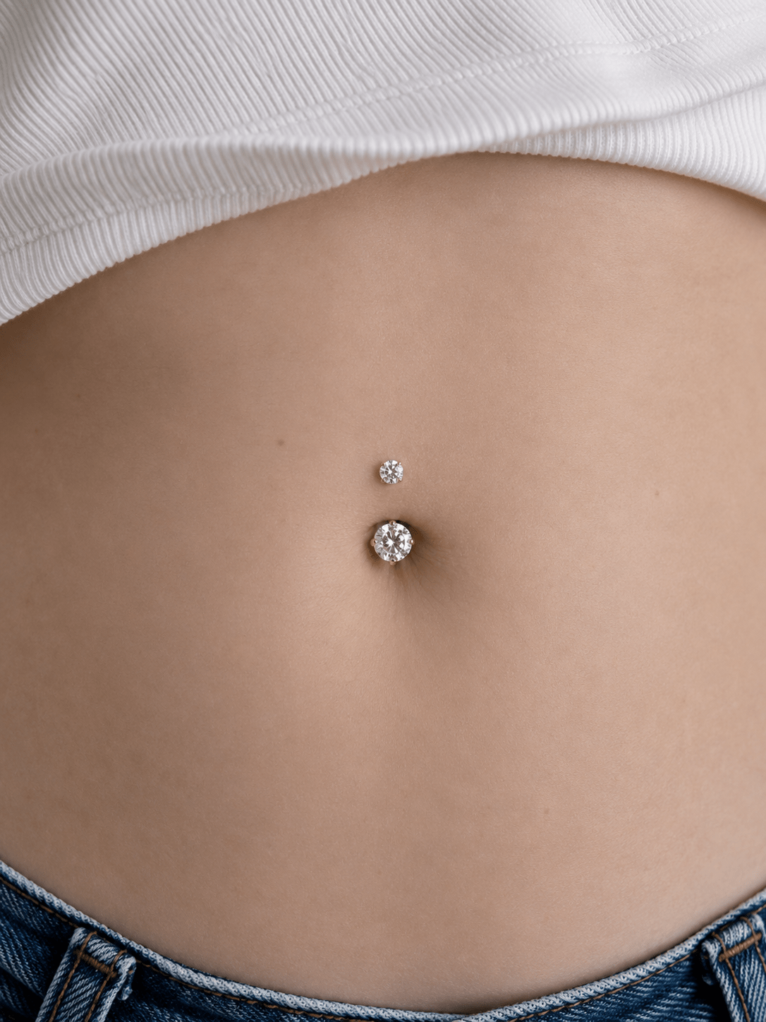 14K Crystal Navel Barbell - Belly Rings - Lulu Ave Body Jewelery