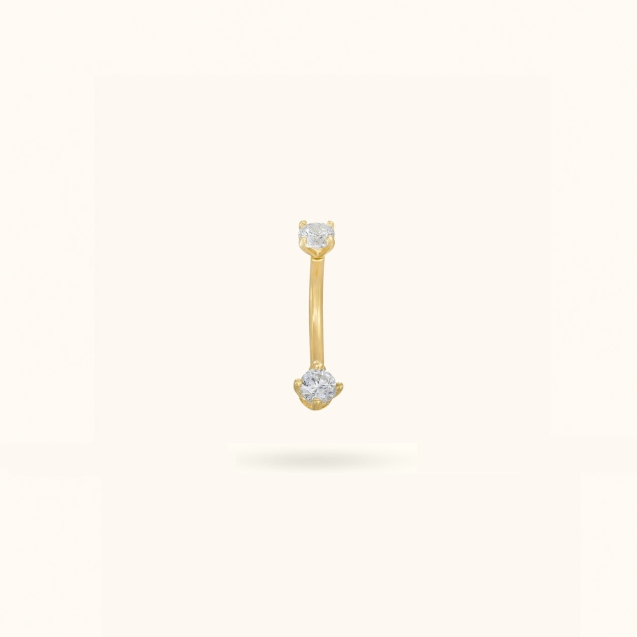 14K Crystal Rook Barbell - Rook - Lulu Ave Body Jewelery