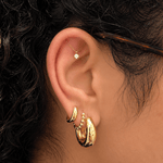 14K Crystal Single Hidden Helix - Earrings - Lulu Ave Body Jewelery