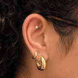 14K Crystal Single Hidden Helix - Earrings - Lulu Ave Body Jewelery