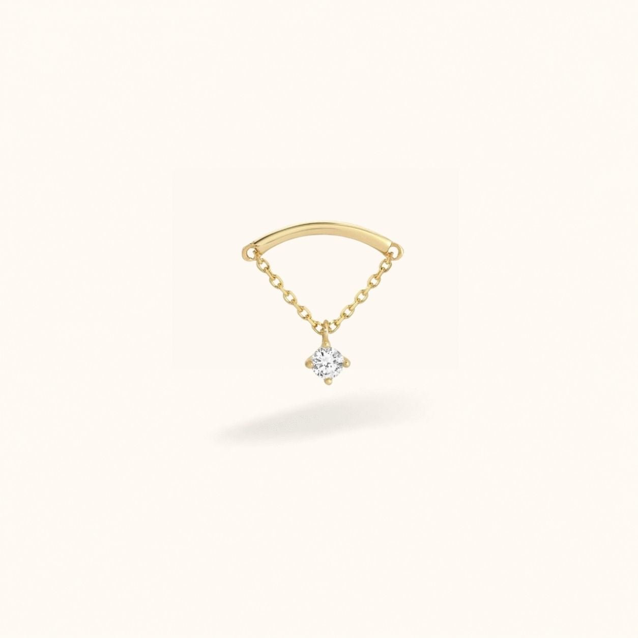 14K Crystal Single Hidden Helix - Earrings - Lulu Ave Body Jewelery