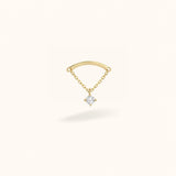 14K Crystal Single Hidden Helix - Earrings - Lulu Ave Body Jewelery