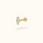 14K Crystal Single Marquise - Earrings - Lulu Ave Body Jewelery