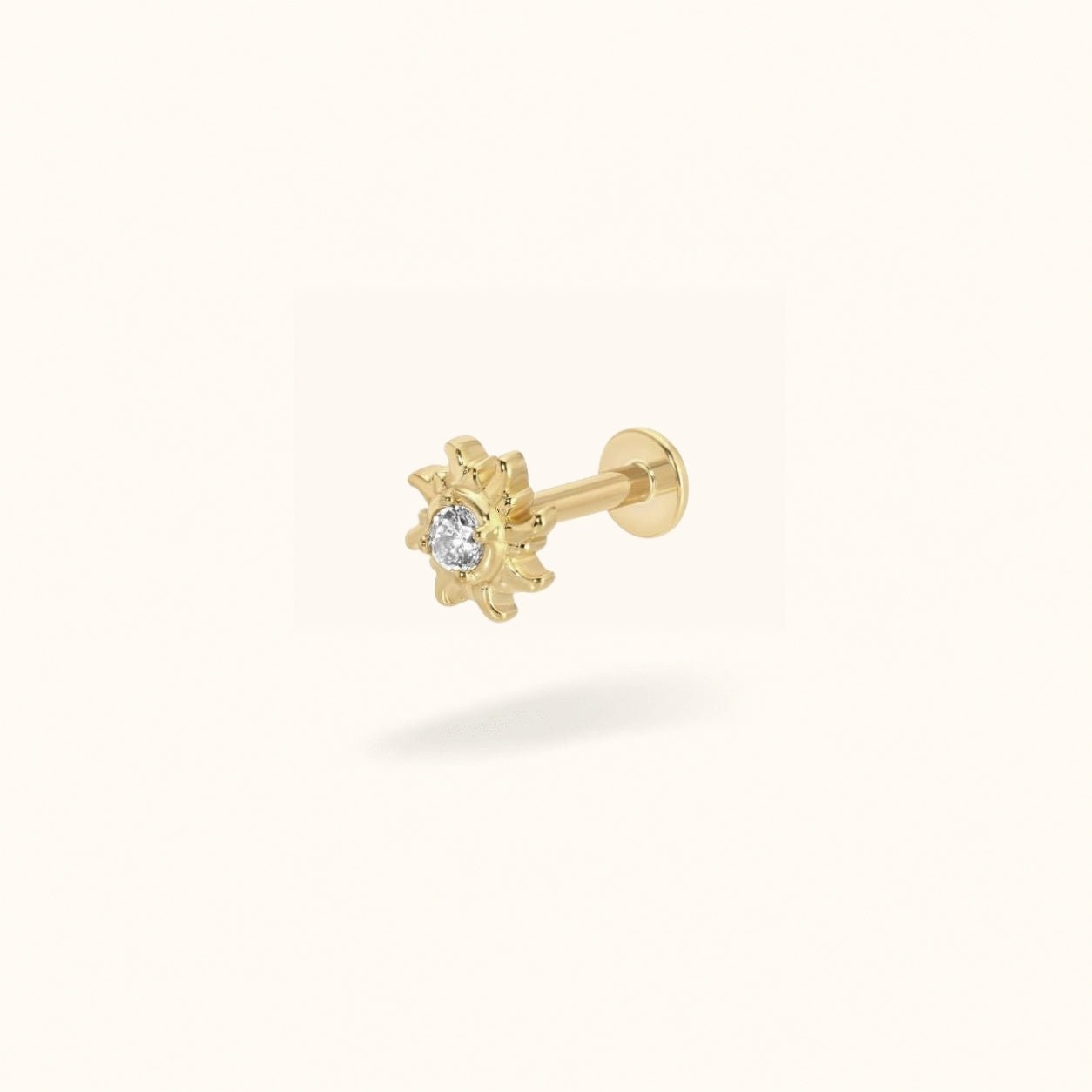 14K Crystal Sun - Earrings - Lulu Ave Body Jewelery