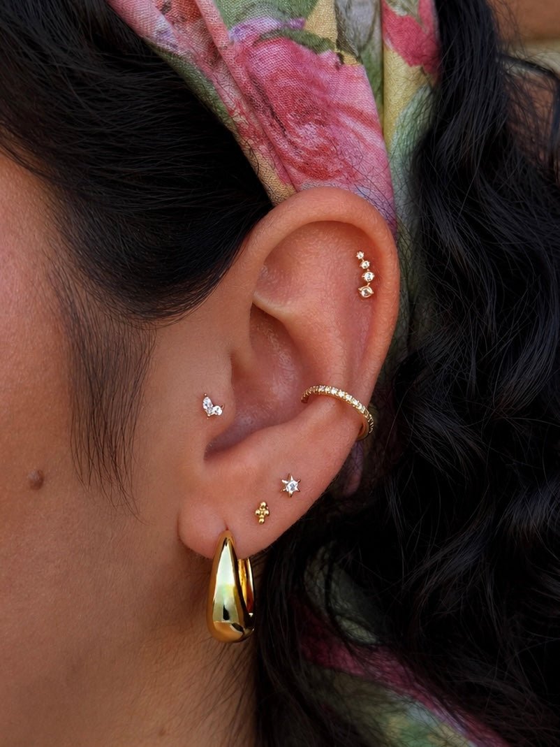 14K Four-Ball - Earrings - Lulu Ave Body Jewelery