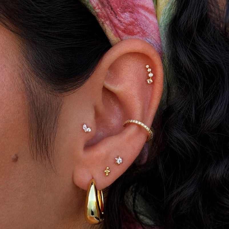 14K Four-Ball - Earrings - Lulu Ave Body Jewelery