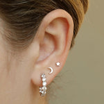 14k Moon Flat back Earring - Threadless - Lulu Ave Body Jewelery