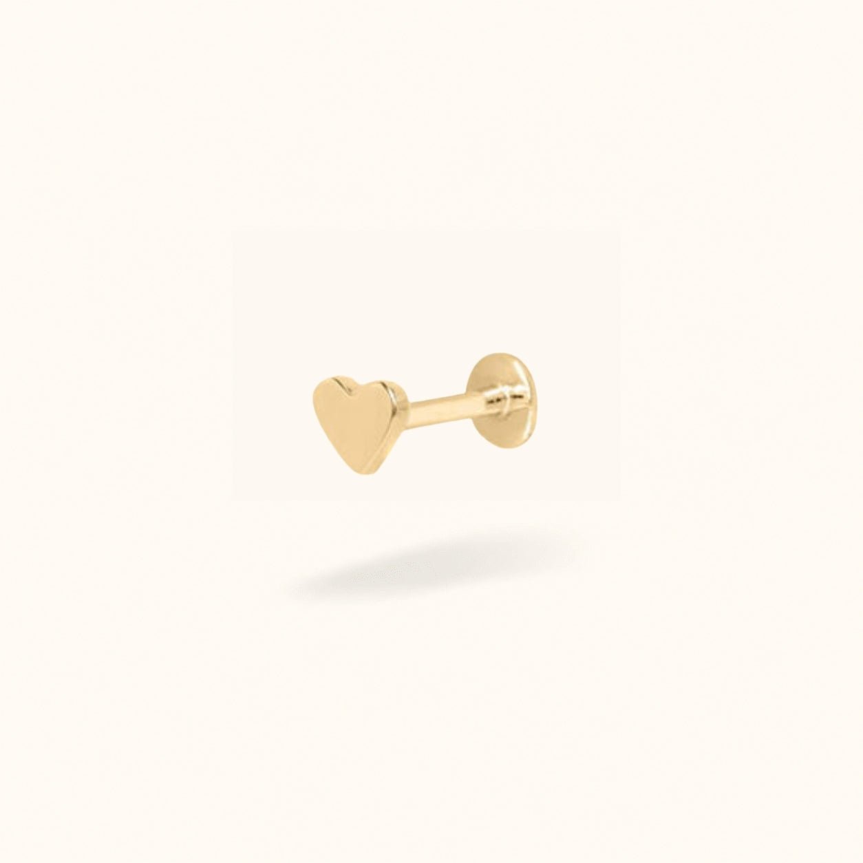 14K Plain Heart - Threadless - Lulu Ave Body Jewelery