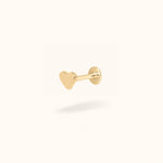 14K Plain Heart - Threadless - Lulu Ave Body Jewelery