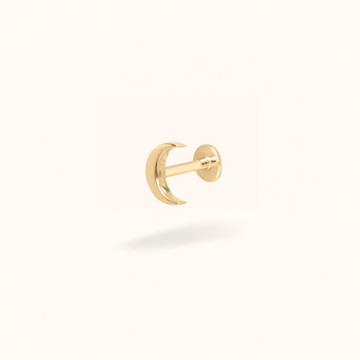 14K Plain Moon - Threadless - Lulu Ave Body Jewelery
