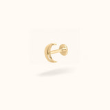 14K Plain Moon - Threadless - Lulu Ave Body Jewelery