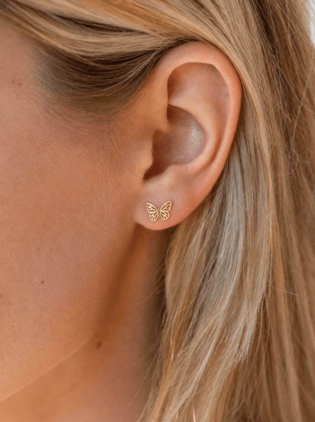 14K Solid Butterfly - Earrings - Lulu Ave Body Jewelery