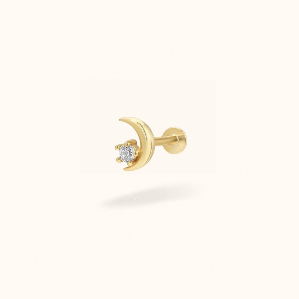 14K Sparkle Moon - Earrings - Lulu Ave Body Jewelery