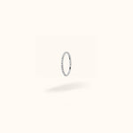 14K White Gold Crystal Hinged Ring - Hinged Ring - Lulu Ave Body Jewelery