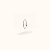 14K White Gold Crystal Hinged Ring - Hinged Ring - Lulu Ave Body Jewelery