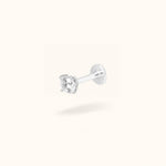 14K White Gold Crystal Prong - Threadless - Lulu Ave Body Jewelery