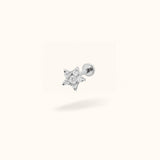14K White Gold Crystal Star - Threadless - Lulu Ave Body Jewelery
