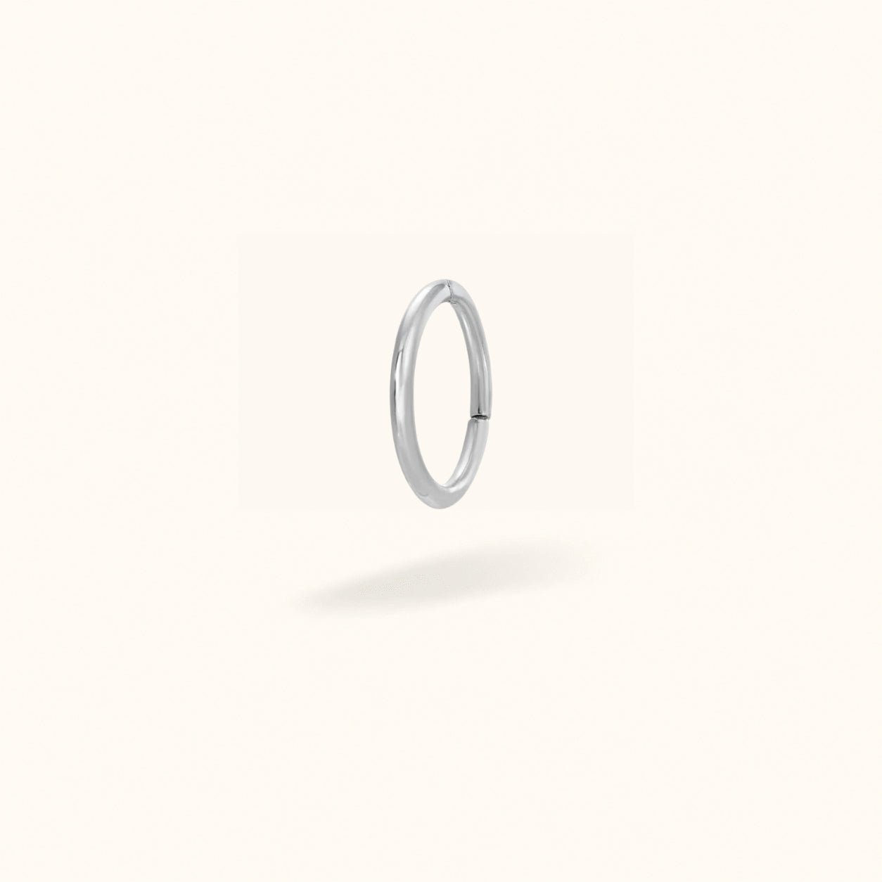 14K White Gold Plain Hinged Ring - Hinged Ring - Lulu Ave Body Jewelery