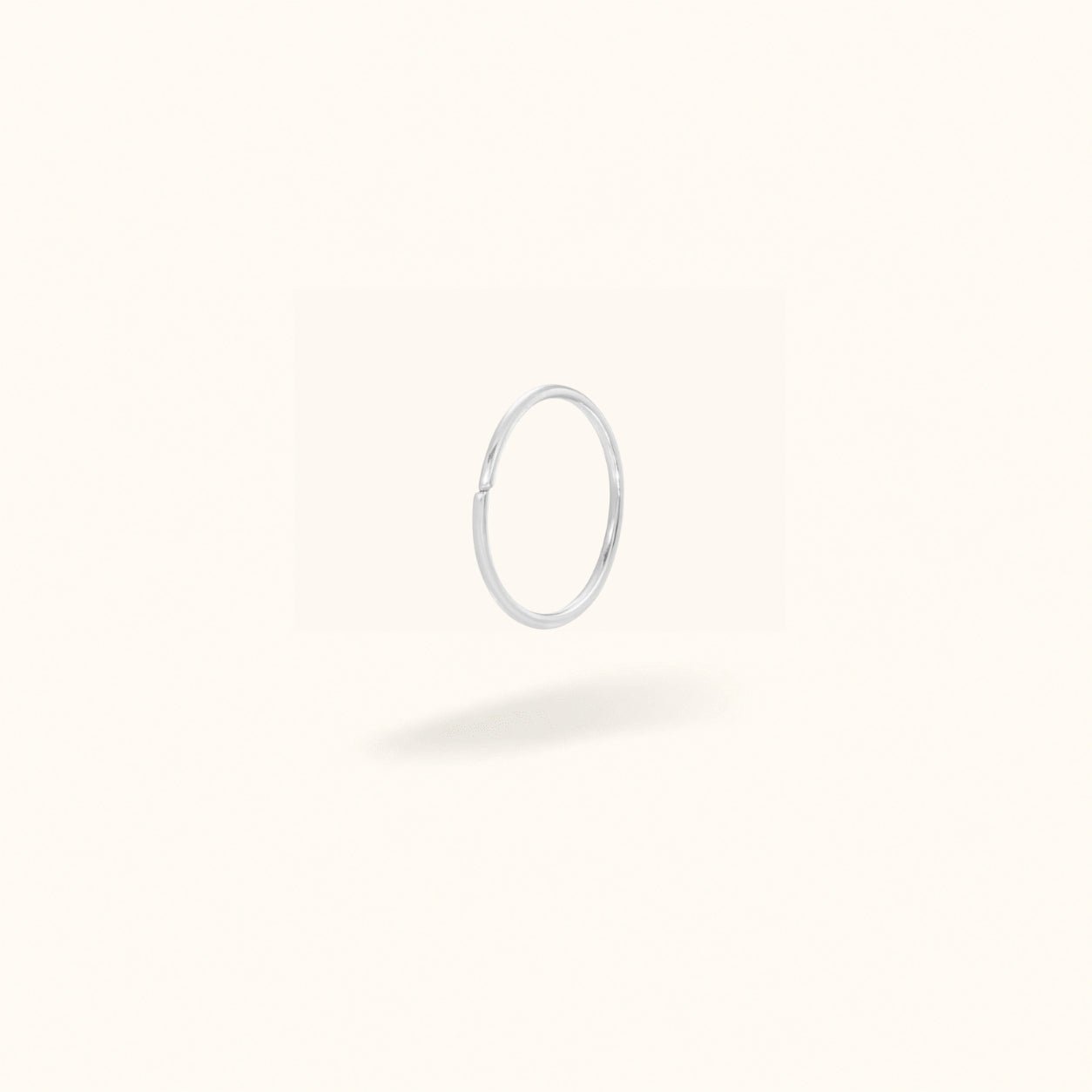 14K White Gold Plain Hoop - Earrings - Lulu Ave Body Jewelery