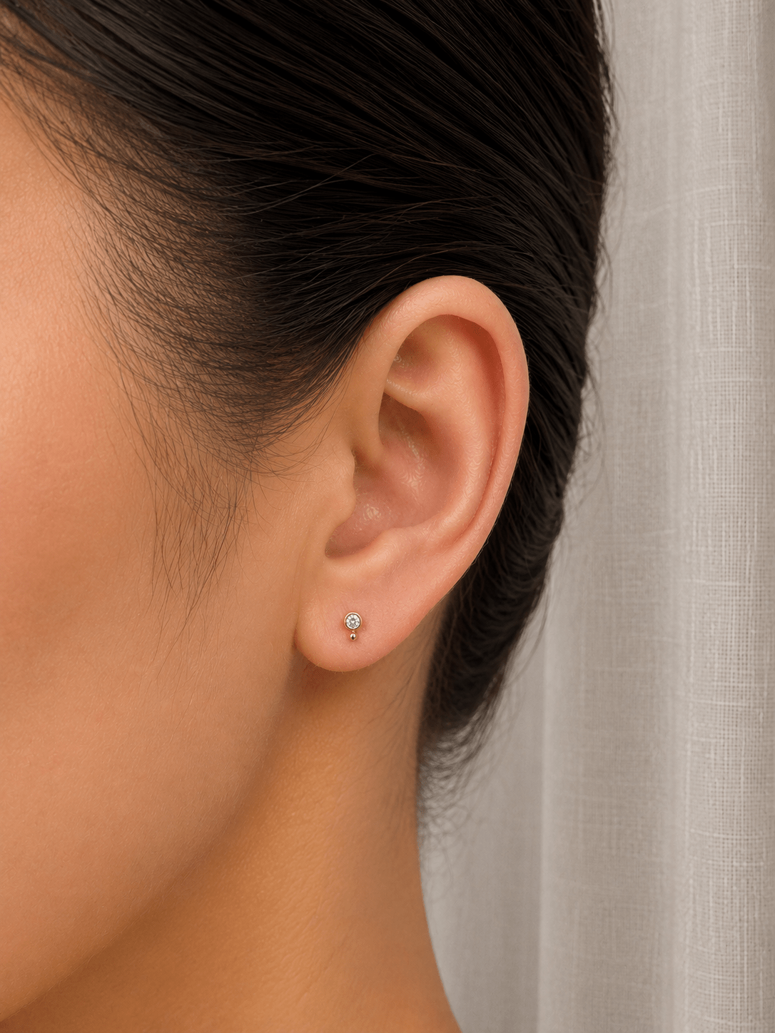 14k Yellow Gold Bezel Bead - Earrings - Lulu Ave Body Jewelery