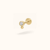 14k Yellow Gold Bezel Bead - Earrings - Lulu Ave Body Jewelery