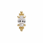 14k Yellow Gold Crystal Oval Tri-Ball - Earrings - Lulu Ave Body Jewelery