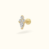 14k Yellow Gold Crystal Pendant Flat Back - Earrings - Lulu Ave Body Jewelery