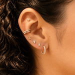 14k Yellow Gold Crystal Sol Star - Earrings - Lulu Ave Body Jewelery
