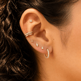 14k Yellow Gold Crystal Sol Star - Earrings - Lulu Ave Body Jewelery