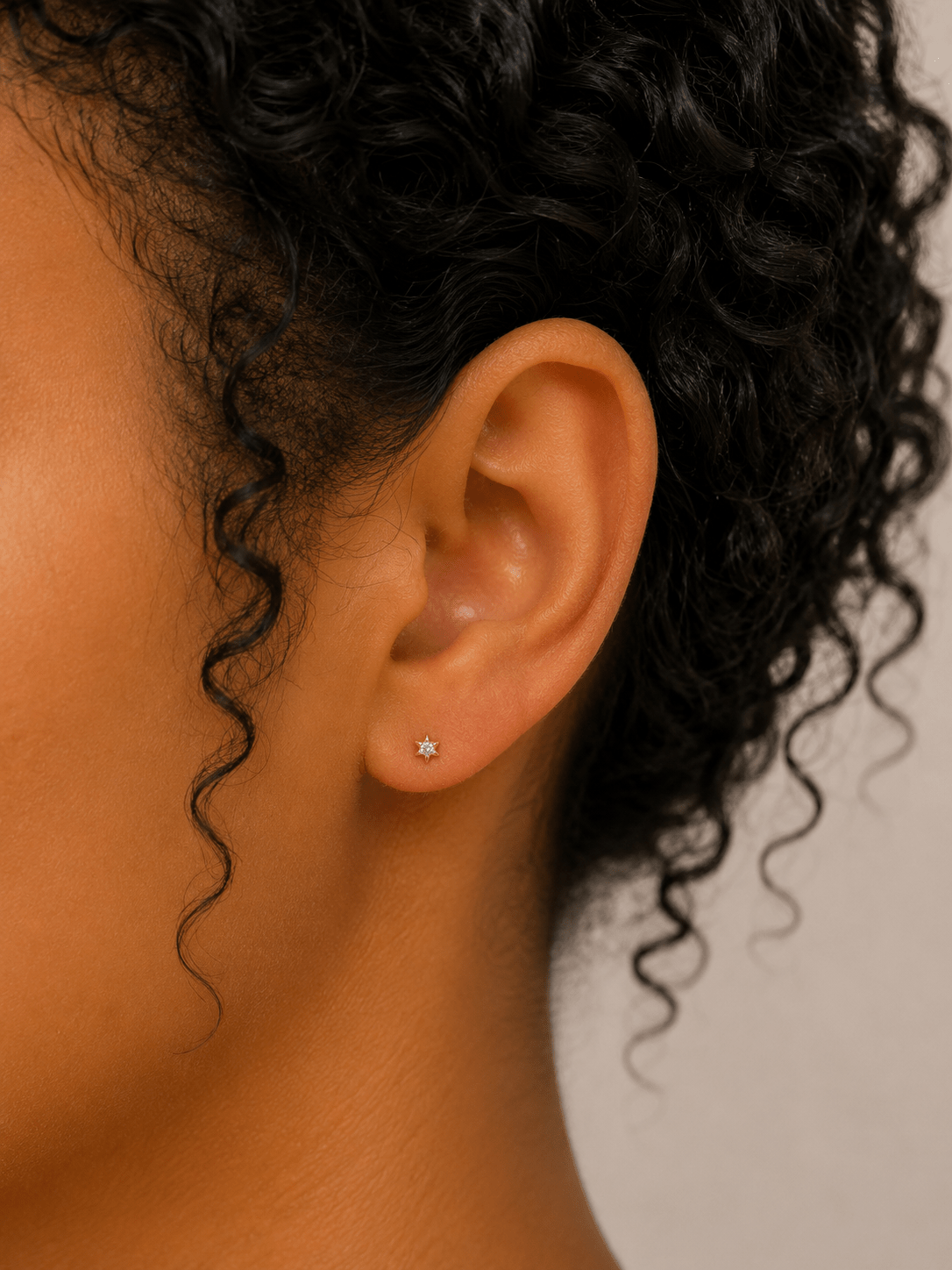 14k Yellow Gold Crystal Sol Star - Earrings - Lulu Ave Body Jewelery