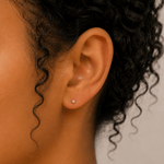 14k Yellow Gold Crystal Sol Star - Earrings - Lulu Ave Body Jewelery