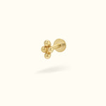 14k Yellow Gold Four - Ball Flat Back - Earrings - Lulu Ave Body Jewelery