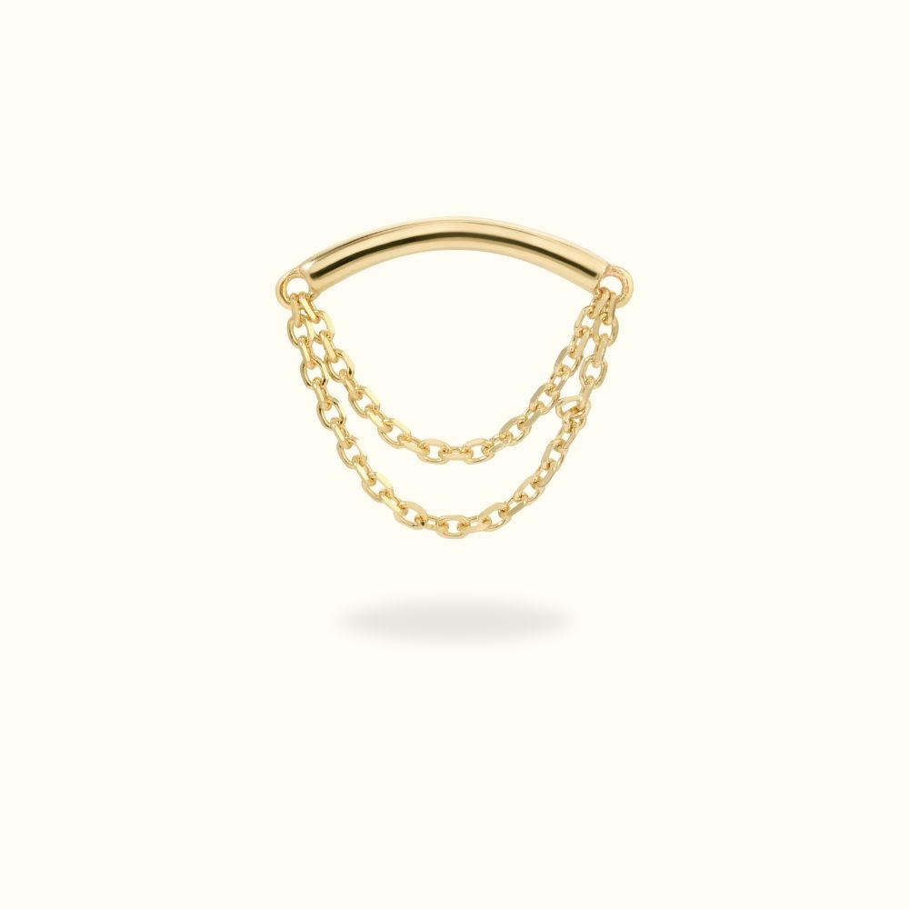 14k Yellow Gold Layered Hidden Helix Flat Back - Earrings - Lulu Ave Body Jewelery