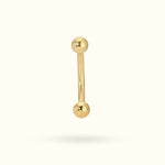 14k Yellow Gold Plain Rook Barbell - Lulu Ave Body Jewelery
